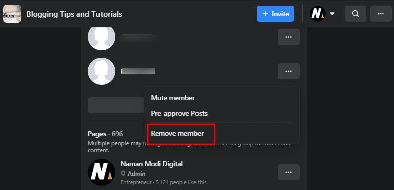 how to delete facebook - Group