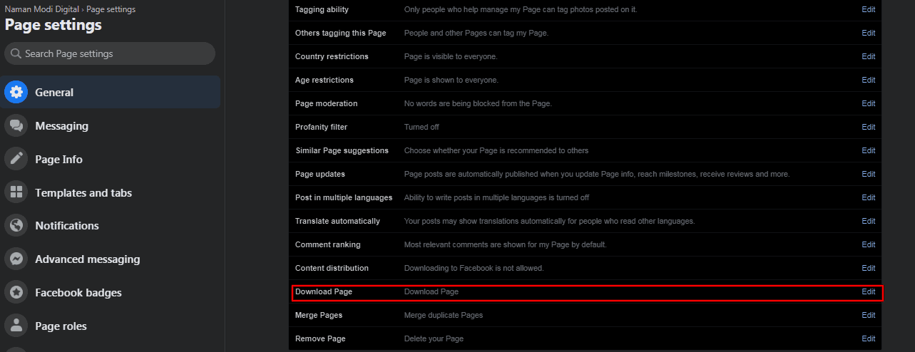 how to delete facebook - Download page data