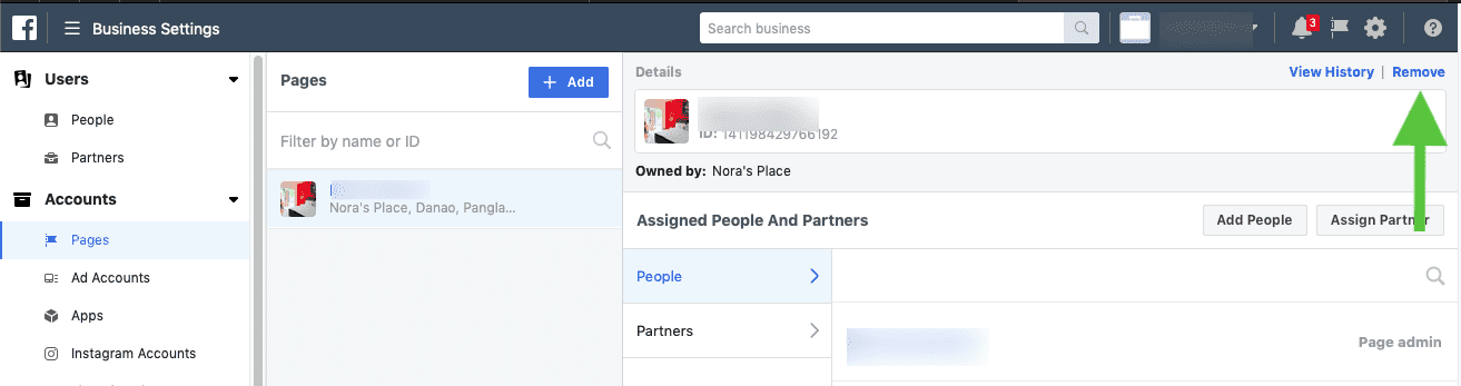 how to delete facebook-business page