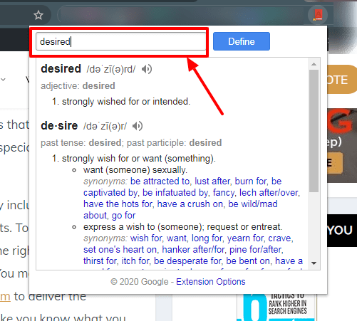 Google Dictionary Extension-step 3