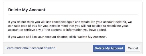 how to delete facebook-delete my account