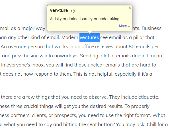 google dictionary extension