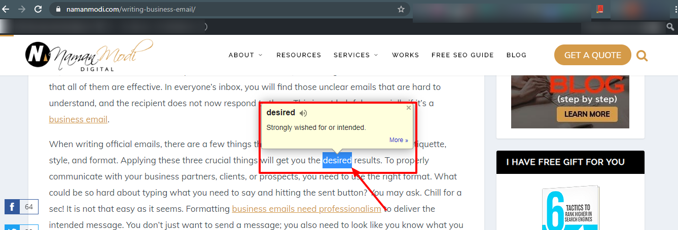 Google Dictionary Extension- step 1