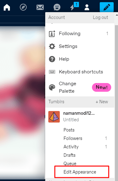 Free tumblr themes - Edit Appearance