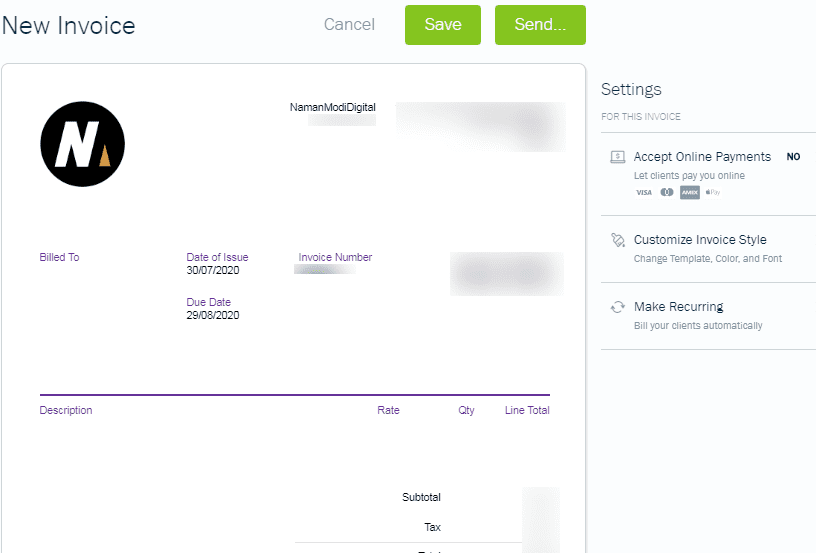 Freshbooks- Invoiving