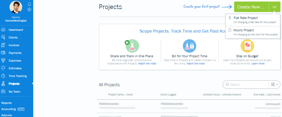 Freshbooks- Time tracking
