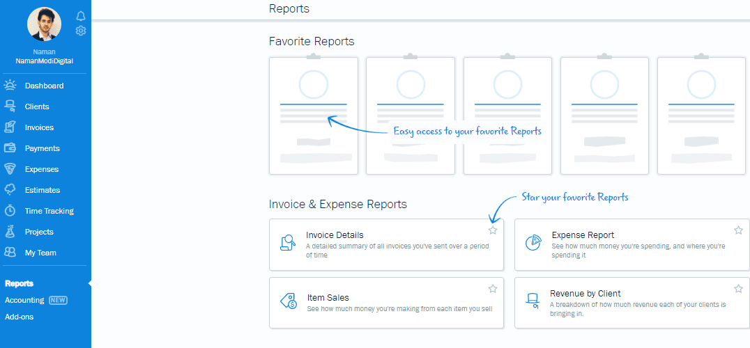 Freshbooks- Reporting