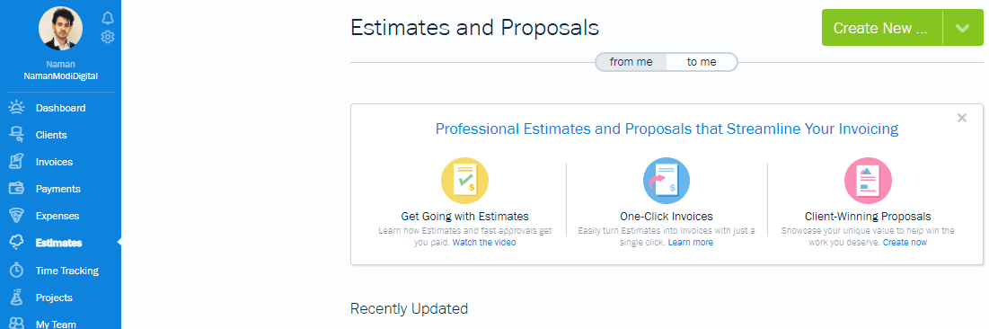 Freshbooks- Estimation