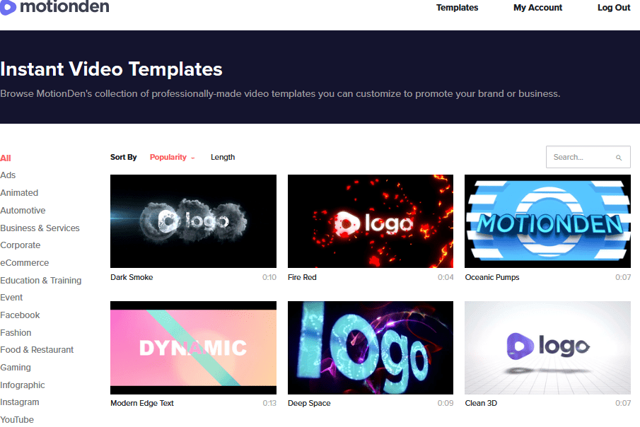 Motiionden- Video Templates