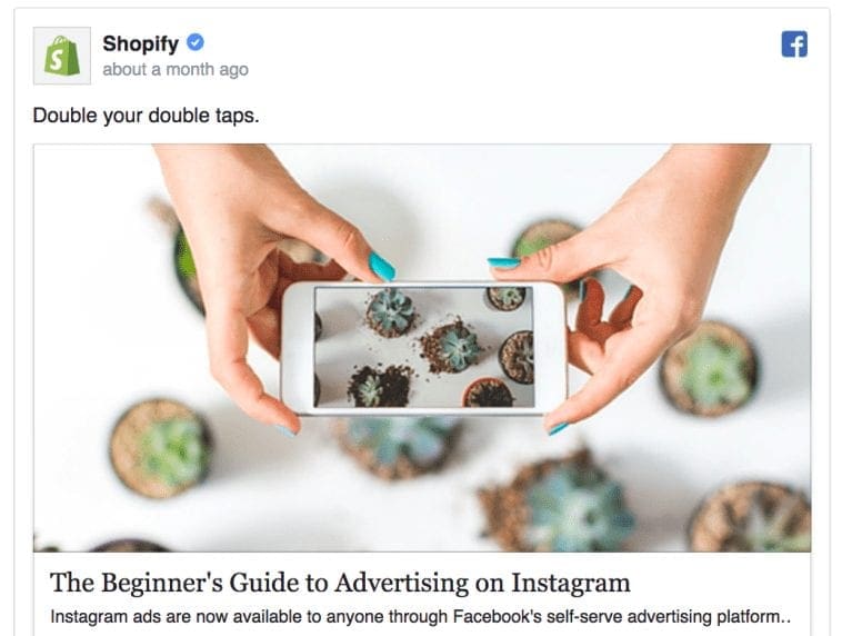 marketing for beginners : Shopify Facebook Ad
