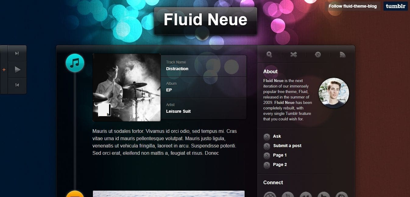 Free Tumblr Themes-Fluid neue