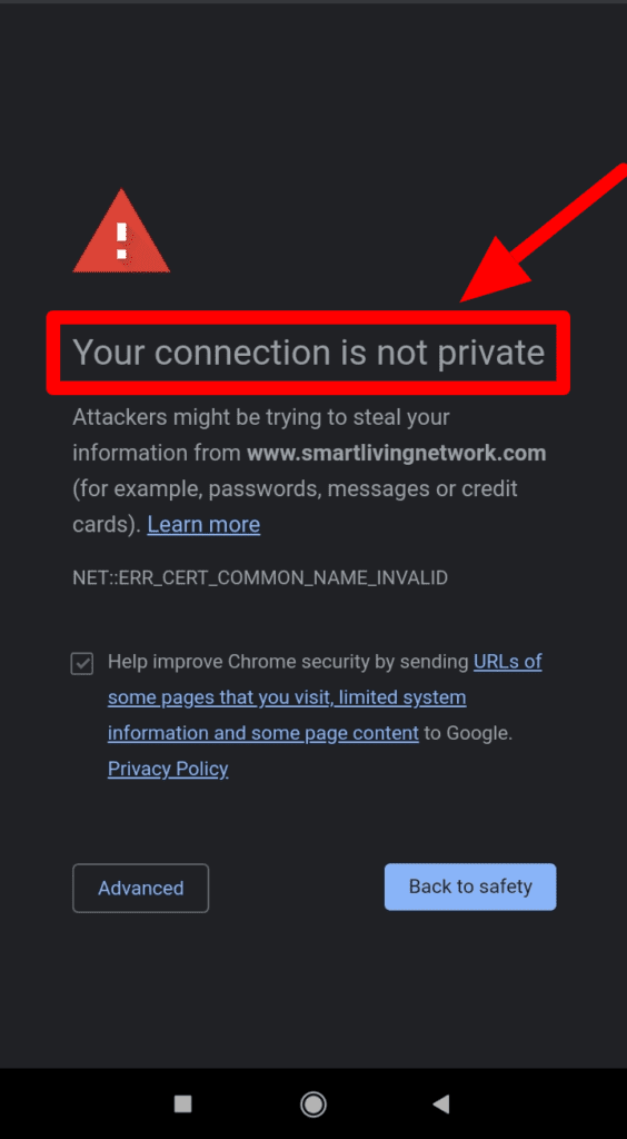 not private connection