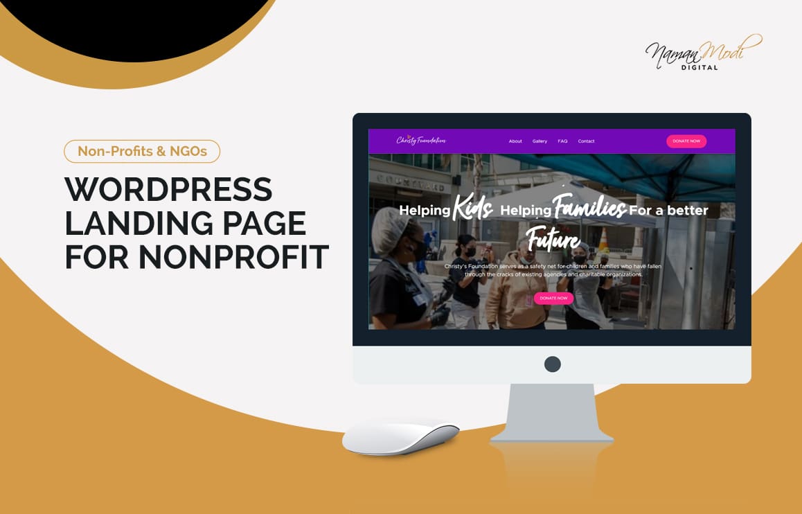 WordPress Landing Page for nonprofit